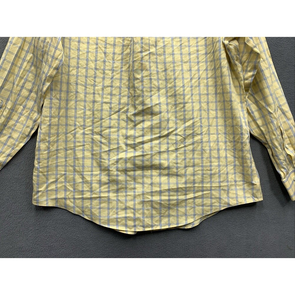 Brooks Brothers 346 The Original Polo Shirt Slim Fit Button Down Yellow Check 16 - Picture 13 of 15